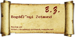 Bogdányi Zotmund névjegykártya